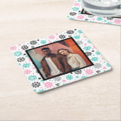 Retro-Schneeflocken Rechteckiger Pappuntersetzer (angewinkelt)