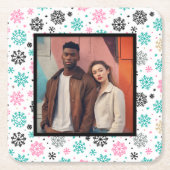 Retro-Schneeflocken Rechteckiger Pappuntersetzer (Vorderseite)