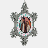 Retro-Schneeflocken Schneeflocken Zinn-Ornament (Links)