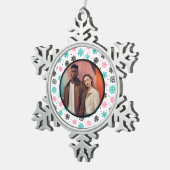 Retro-Schneeflocken Schneeflocken Zinn-Ornament (Rechts)