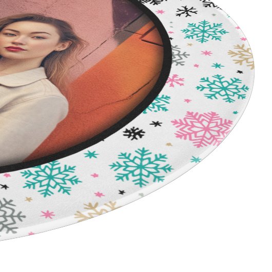 Retro-Schneeflocken Schneidebrett (Ecke)