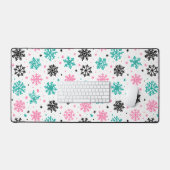 Retro-Schneeflocken Schreibtischunterlage (Tastatur & Maus)