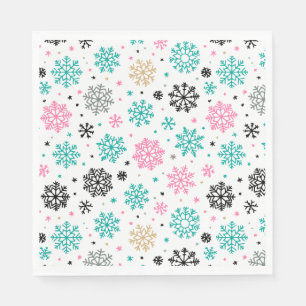 Retro-Schneeflocken Serviette