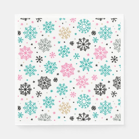 Retro-Schneeflocken Serviette (Vorderseite)