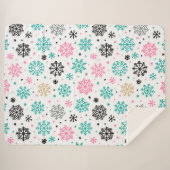 Retro-Schneeflocken Sherpadecke (Vorderseite (Horizontal))