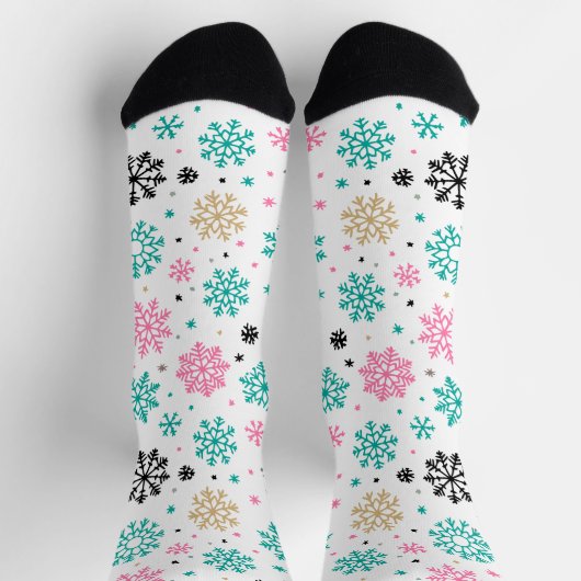 Retro-Schneeflocken Socken (Oben)