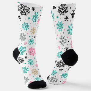 Retro-Schneeflocken Socken