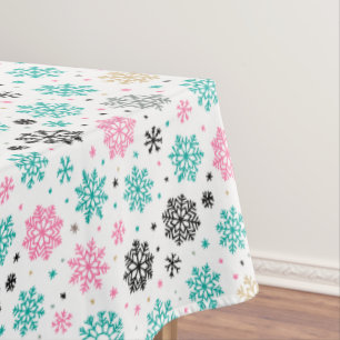 Retro-Schneeflocken Tischdecke