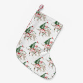 Retro Schneemann auf Skis Kleiner Weihnachtsstrumpf (Vorderansicht (hängend))