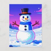 Retro-Schneemann-Glitch Postkarte (Vorderseite)