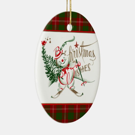 Retro Schneemann Keramikornament (Rechts)