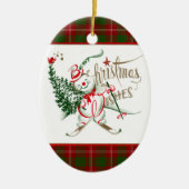 Retro Schneemann Keramikornament (Vorne)