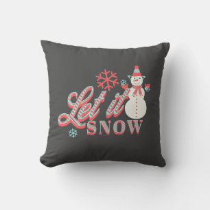 Retro-Schneemann Lass es schneien Weihnachten Kiss Kissen
