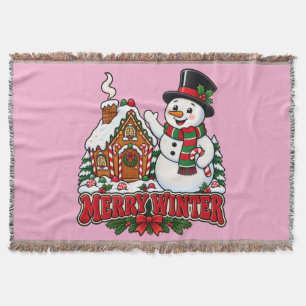 Retro-Schneemann-Zauber-Winterdecke Decke