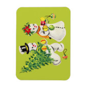 Retro-Schneemänner Magnet (Vertikal)