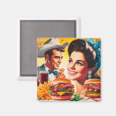 Retro-Schnellimbiss-Paar Magnet (Vorderseite/Rückseite)