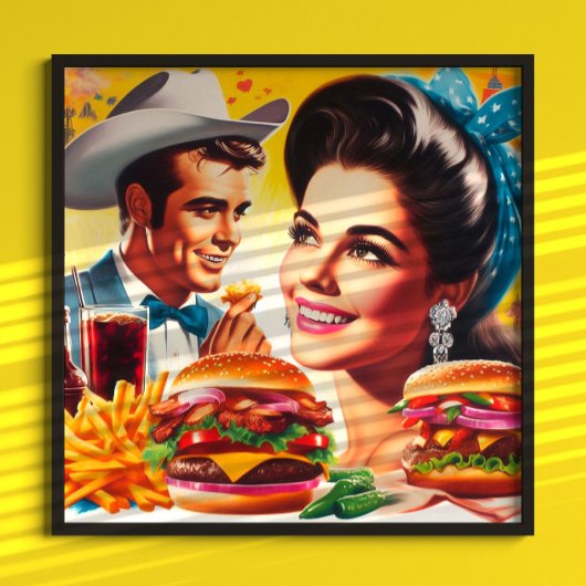 Retro-Schnellimbiss-Paar Poster