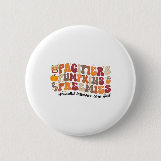 Retro Schnuller Pumpkins Preemies Erntedank Nic Button (Vorderseite)