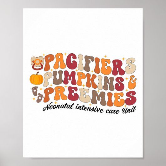 Retro Schnuller Pumpkins Preemies Erntedank Nic Poster (Vorne)