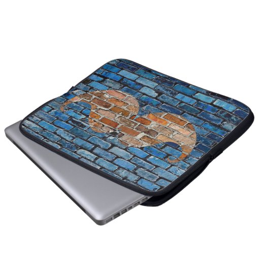 Retro Schnurrbart-Schnurrbart Stache auf Laptopschutzhülle (Vorne Knopf)