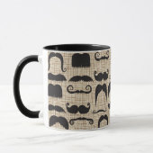Retro Schnurrbart-Schnurrbart Stache Muster Tasse (Links)