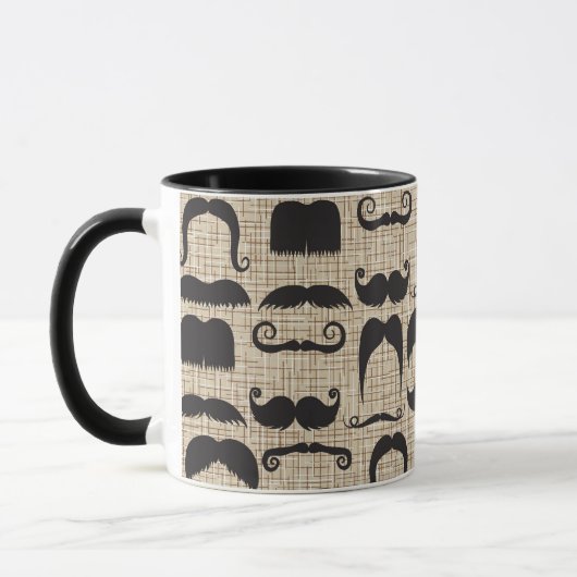 Retro Schnurrbart-Schnurrbart Stache Muster Tasse (Links)