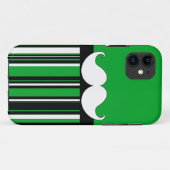 Retro Schnurrbart Stache Schnurrbart mit grünen Case-Mate iPhone Hülle (Rückseite (Horizontal))