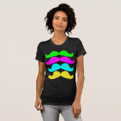 Retro Schnurrbärte RGB Fluo T-Shirt (Vorne ganz)