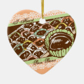 Retro Schokolade Bonbons Süßigkeiten Weihnachtssch Keramikornament (Vorne)