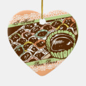 Retro Schokolade Bonbons Süßigkeiten Weihnachtssch Keramikornament (Hinten)