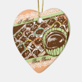 Retro Schokolade Bonbons Süßigkeiten Weihnachtssch Keramikornament (Links)