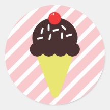 Retro Schokolade Eiscreme Kone mit rosa Streifen