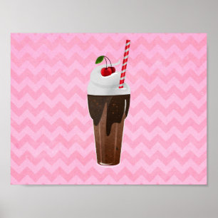 Retro-Schokolade-Eiscreme-Shake Poster