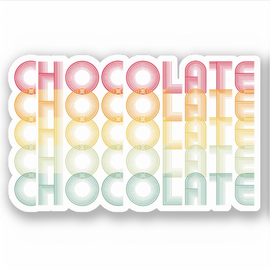 Retro-Schokoladenfarbe Aufkleber (Vorderseite)