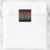 Retro-Schokoladenfarbe Quadratischer Aufkleber (Tasche)