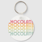 Retro-Schokoladenfarbe Schlüsselanhänger (Vorderseite)
