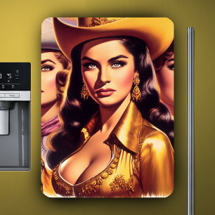 Retro schöne Cowgirls Magnet