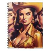 Retro schöne Cowgirls Notizblock (Vorderseite)