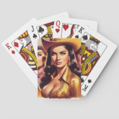 Retro schöne Cowgirls Spielkarten (Rückseite)