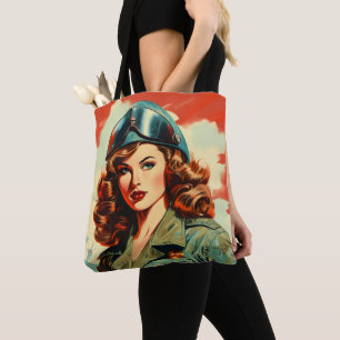 Retro schöne Soldatin Tasche
