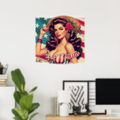 Retro Schönes Frauengemälde Poster (Heimbüro)