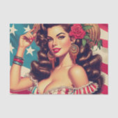 Retro Schönes Frauengemälde Seidenpapier (Vorderseite)