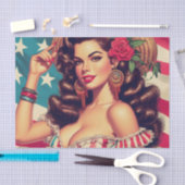 Retro Schönes Frauengemälde Seidenpapier (Handwerk)