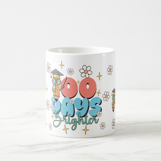Retro School 100 Days Brighter Kaffeetasse (Mittel)