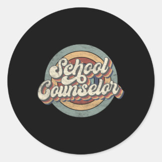 Retro School Counselor Ck to School Teacher Squad Runder Aufkleber