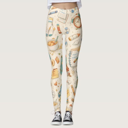 Retro School Morning Chaos Leggings (Vorderseite)