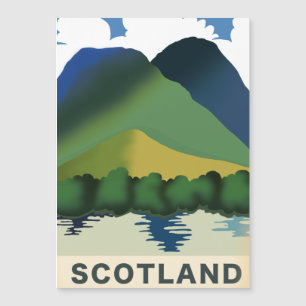 Retro-Schottland-Urlaubskunst Magnetkarte