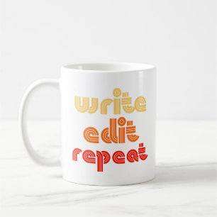 retro schreiben bearbeiten wiederholen kaffeetasse