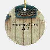 Retro Schreibmaschine des Verfasser-Schreibtischs Keramik Ornament (Vorne)