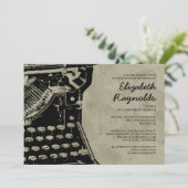 Retro-Schreibmaschine Keys Bridal Shower Einladung (Stehend Vorderseite)